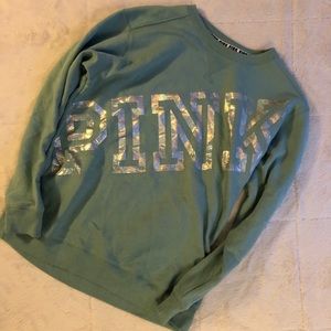 VS PINK Mint Blue Crew Sweatshirt